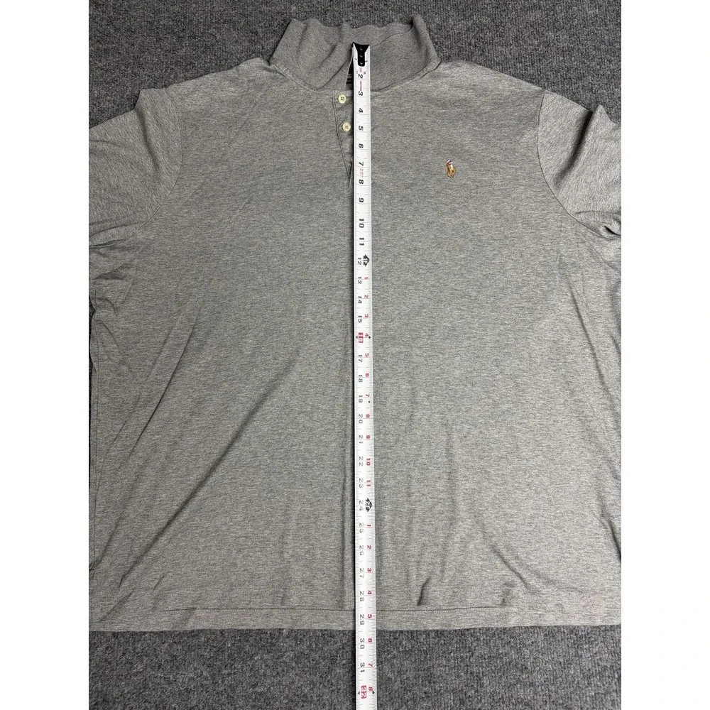 Polo Ralph Lauren Polo Shirt Mens 2XL Gray Classic‎ Fit Short Sleeve Player Logo